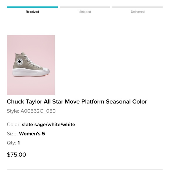 Chuck Taylor All Star Move Platform Seasonal Color, Slate color , size 5 - Picture 7 of 9